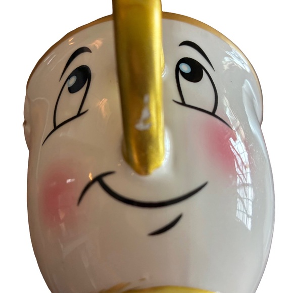 Disney Beauty & the Beast Chip Mug Ceramic Gold Trim Collectible - Picture 7 of 7